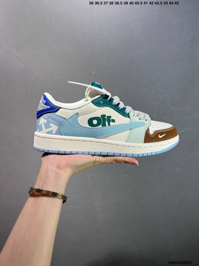 公司级Aj1倒勾Travis Scott X Air Jordan 1 ” Reverse Mocha “ Aj1乔1 Ts 闪电 联名倒钩 低帮文化篮球鞋 完