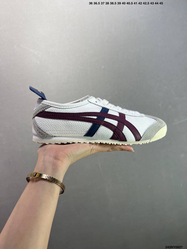 Asics 亚瑟士 男女鞋真标半码制 日产经典老牌-鬼塚虎 Onitsuka Tiger Mexico 66经典墨西哥系列复古经典百搭板鞋休闲运动鞋慢跑鞋 采用