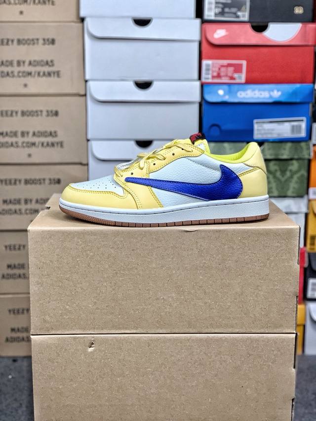 福利特价 #公司级福利 市面原 版本 Travis Scott X Jordan Air Jordan 1 Low 乔1 Aj1倒钩低帮百搭板鞋 Dm7866-