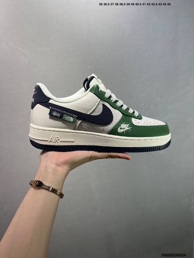 公司级Nike Air Force 1 Low 联名 原楦头原纸板 打造纯正空军版型 专注外贸渠道 全掌内置蜂窝气垫 原盒配件 原厂中底钢印、拉帮完美 官方货号