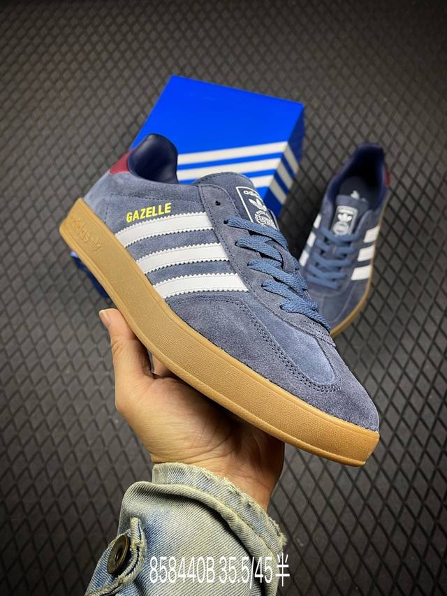 B 公司级Adidas Originals Gazelle Indoor 三叶草休闲防滑耐磨低帮板鞋 鞋头出色设计 塑就出众贴合感 稳固的后跟贴合足部曲线设计