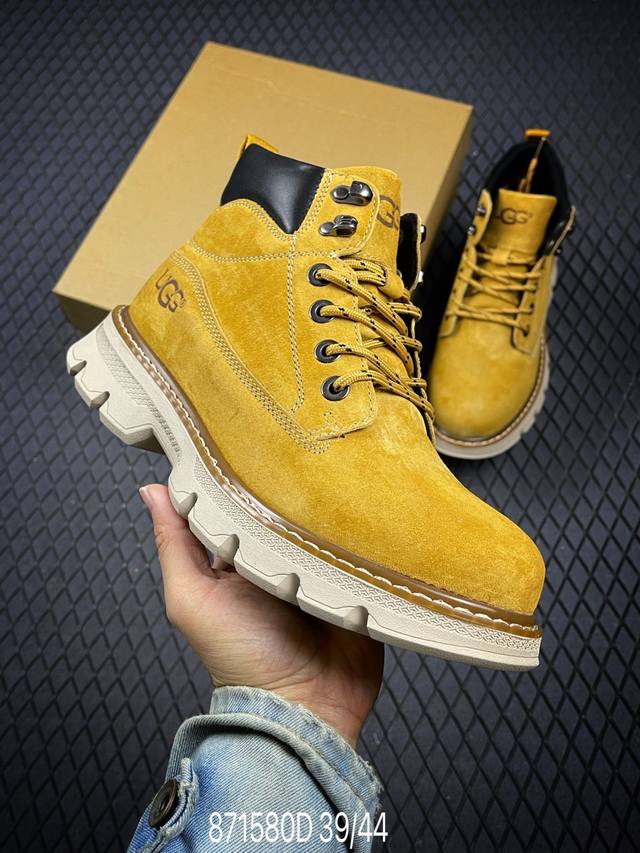 D 新货Ugg 2025秋冬新品男士中帮休闲马丁靴系列 #广东大厂品质 25Ss秋冬新款 时尚潮流搭配 面料釆用意大利进口磨砂牛皮 全鞋真牛皮材料 大底到五金都