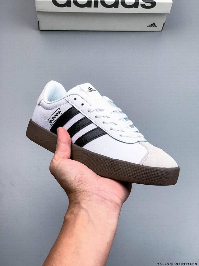 阿迪达斯Adidas Neo Vl Court 3.0 三叶草时尚潮流板鞋 绒面麂皮防滑耐磨轻便低帮板鞋 整双鞋以传统的低帮呈现的清新造型 鞋头优先头层反毛皮