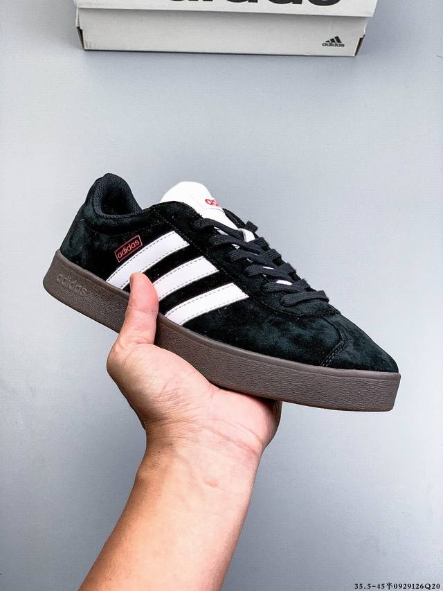 Adidas Vl Court Classic 舒适轻盈 防滑耐磨 低帮休闲板鞋 0929126Q20
