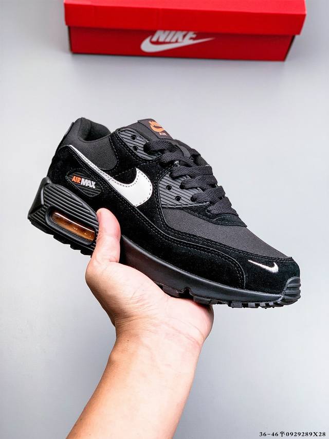 公司级！耐克 Wmns Nike Air Max 90 Oreo 半掌气垫全皮复古运动休闲慢跑鞋 0929289X28