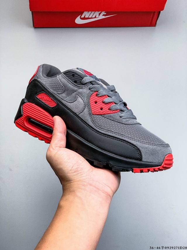 公司级！耐克 Wmns Nike Air Max 90 Oreo 半掌气垫全皮复古运动休闲慢跑鞋 0929271D28