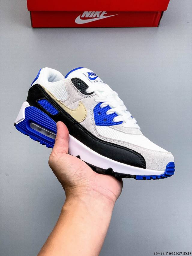 公司级！耐克 Wmns Nike Air Max 90 Oreo 半掌气垫全皮复古运动休闲慢跑鞋 0929271D28