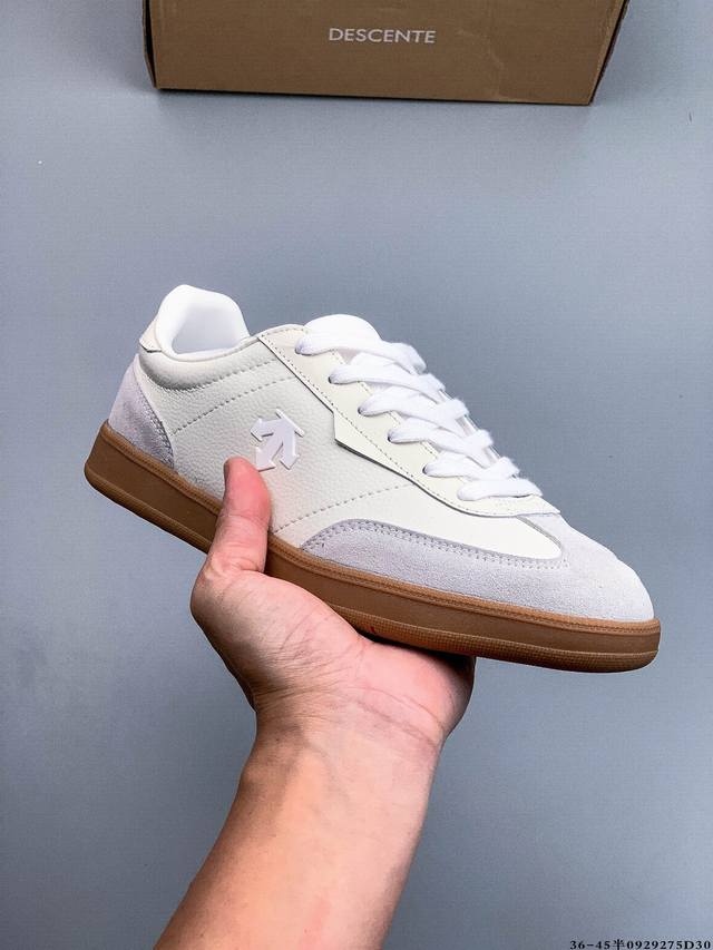 公司级！迪桑特Descente Chron Court Sb 复古轻质 耐磨低帮 生活休闲鞋 0929275D30