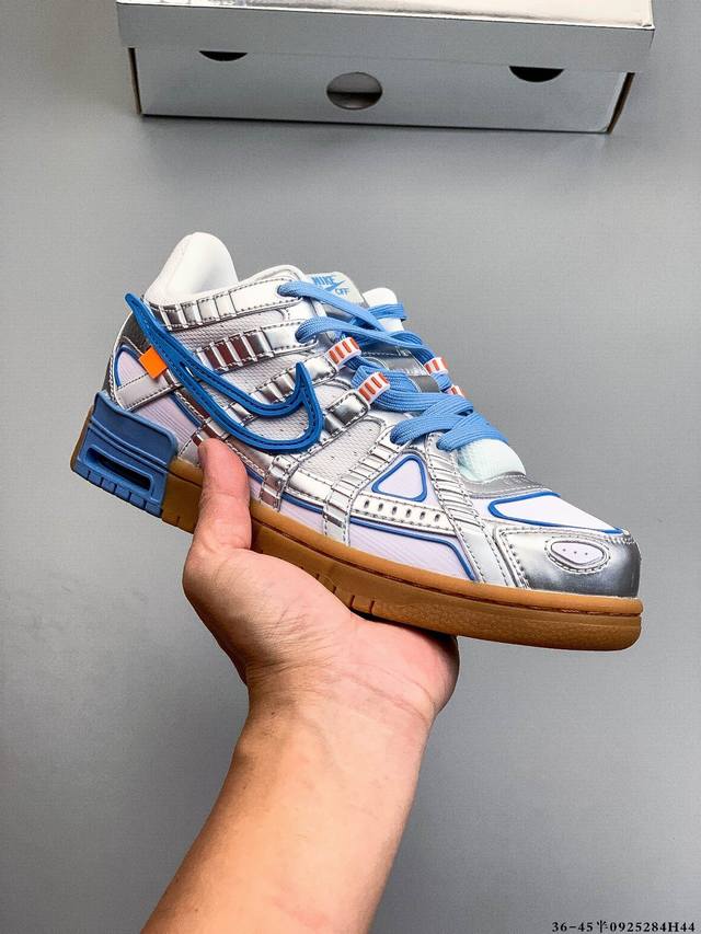 公司级！Off-White X Nike Air Rubber Dunk 2.0橡胶扣篮系列 耐克 皮革框架低帮休闲运动滑板板鞋 采用进口头层磨砂皮革材质 中底