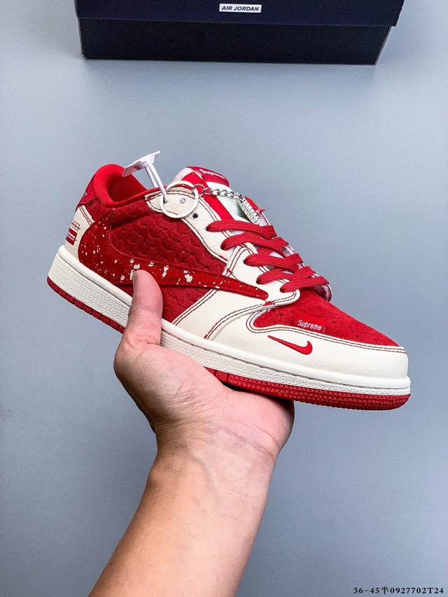 耐克Nike Air Jordan 1 Low Aj1乔1 低帮潮流缓运动休闲板鞋。Aj1 低帮拼接 完美版型真头层牛皮# 内置缓震气垫 原鞋开模 拒绝公底 购