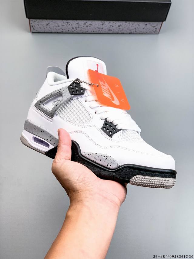 公司级头层！Air Jordan 4 Aj4代中帮复古休闲运动文化篮球鞋。秉承轻量化的速度型篮球鞋设计思想完成设计，降低重量的同时提升舒适度，中底延续前作使用了
