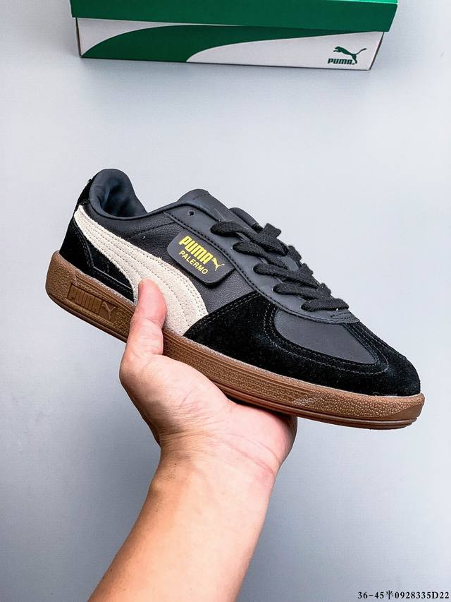 puma彪马男女通用palermo Og 标贴运动鞋 鞋款复刻，重温足球文化风潮！ 近日 puma 将经典鞋款 palermo 重新带回市场，让众多鞋迷和足球爱