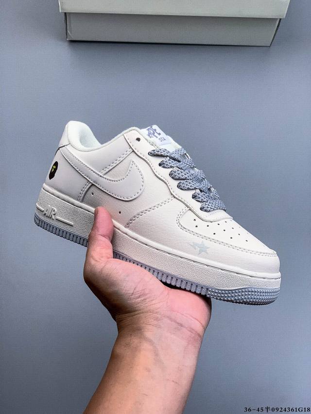 特价！原楦数据纸版，采用硬质优质皮革鞋面材质，内置全掌Air Sole气垫。耐克 Nike Air Force 1 Low 空军一号低帮经典百搭休闲运动板鞋 0