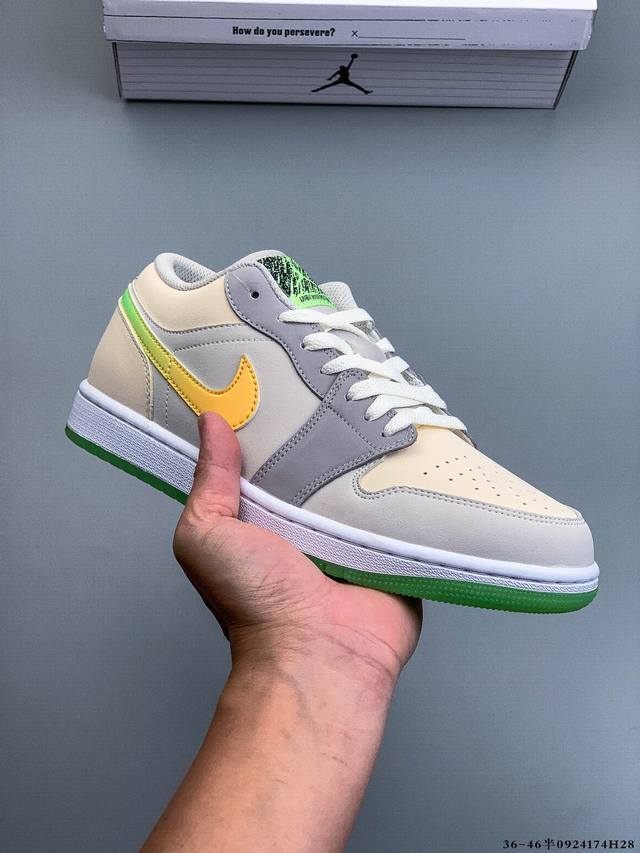 公司级头层！耐克Nike Air Jordan 1 Low Aj1 乔1 低帮潮流运动休闲板鞋。Aj1 低帮拼接 完美版型真头层牛皮# 内置缓震气垫 原鞋开模
