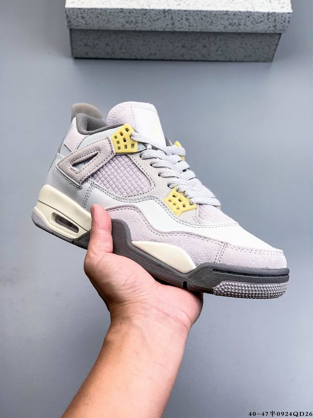 公司级头层！Air Jordan 4 Aj4代中帮复古休闲运动文化篮球鞋。秉承轻量化的速度型篮球鞋设计思想完成设计，降低重量的同时提升舒适度，中底延续前作使用了