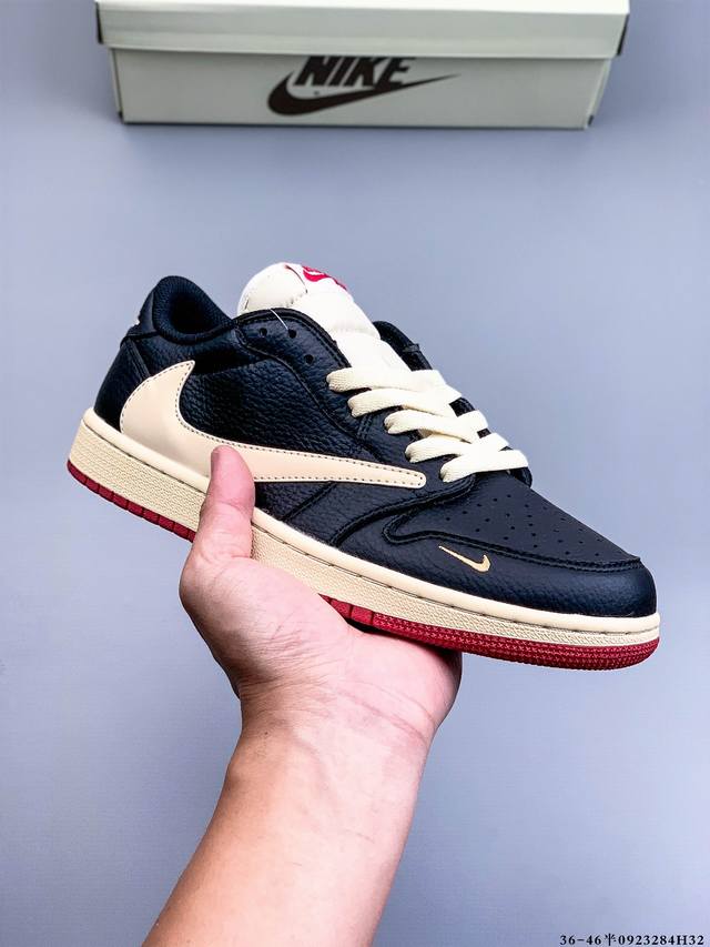 耐克Nike Air Jordan 1 Low Aj1乔1 低帮潮流缓运动休闲板鞋。Aj1 低帮拼接 完美版型真头层牛皮# 内置缓震气垫 原鞋开模 拒绝公底 购