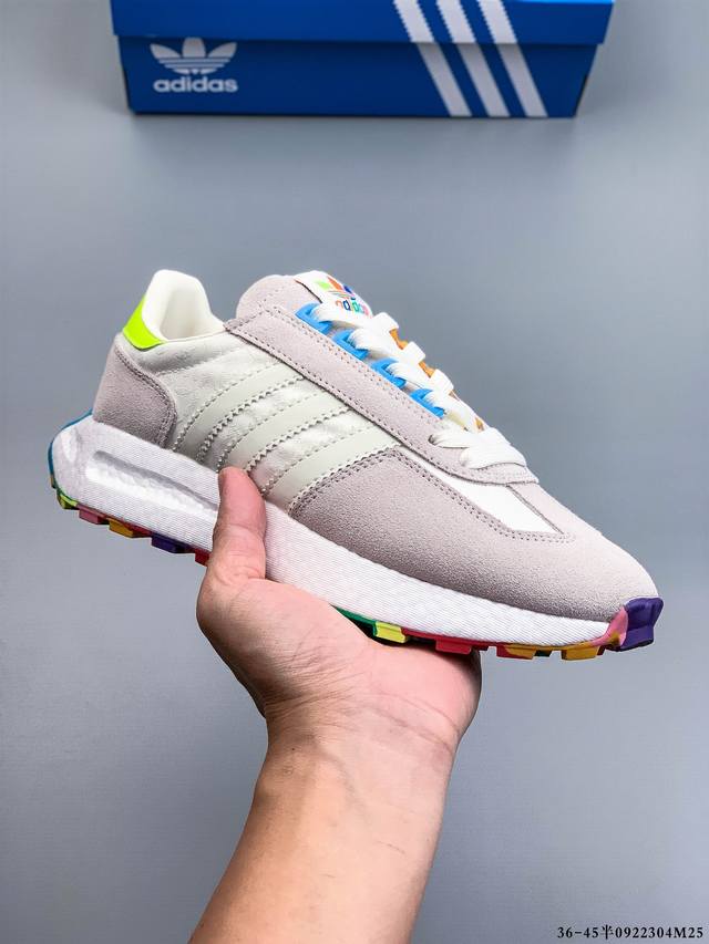 阿迪达斯Adidas Retropy E5阿迪新款运动休闲爆米花 三叶草 厚底 跑鞋 新款低帮经典运动鞋以70年代经典跑步鞋为灵感 新鲜演绎复古造型 搭载Adi