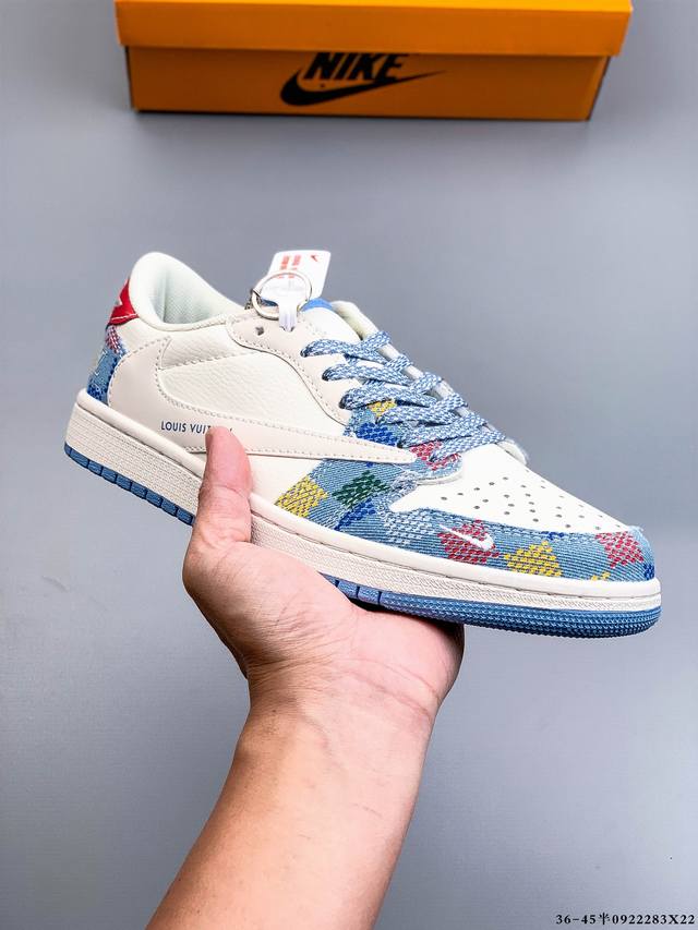 耐克Nike Air Jordan 1 Low Aj1乔1 低帮潮流缓运动休闲板鞋。Aj1 低帮拼接 完美版型真头层牛皮# 内置缓震气垫 原鞋开模 拒绝公底 购