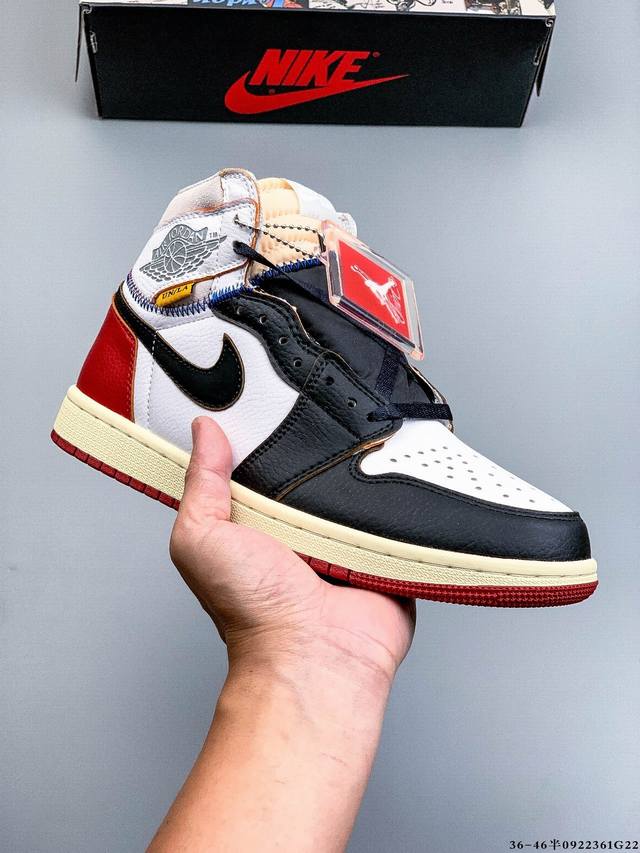 真标半码！耐克Nike Air Jordan 1 Aj1乔丹一代高帮复古文化休闲运动篮球鞋 0922361G22