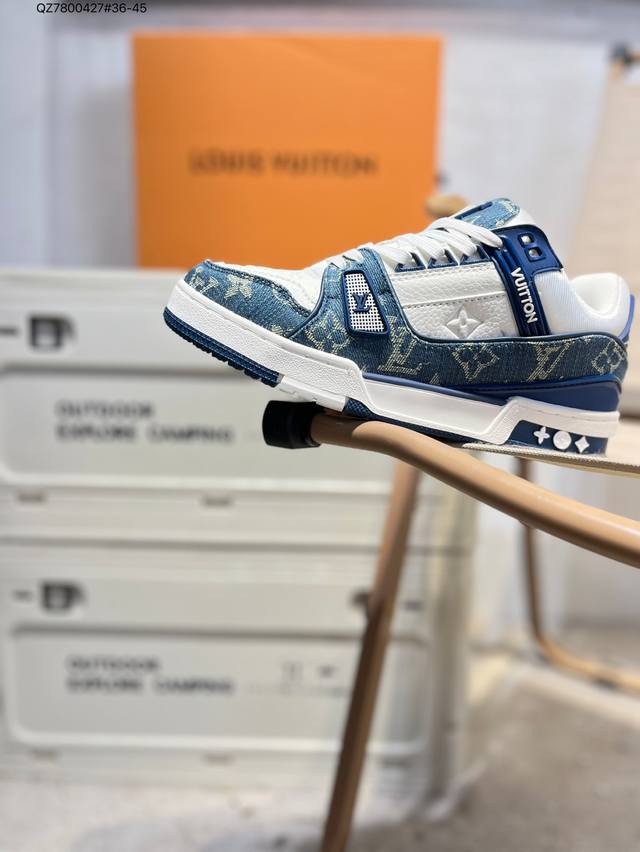 路易威登 Louis Vuitton Lv路易威登板鞋 新款 Lv Trainer最新配色运动鞋 L家 篮球鞋风格运动鞋 该鞋由艺术总监 Virgil Ablo