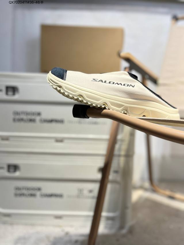 Salomon 萨洛蒙 Rxsiide 3.0 Canvas 舒适柔软防滑 包头拖鞋 男女同款 米色 纯原外贸平台特供订单 耗时半年巨作 #全套原纸板楦头开发