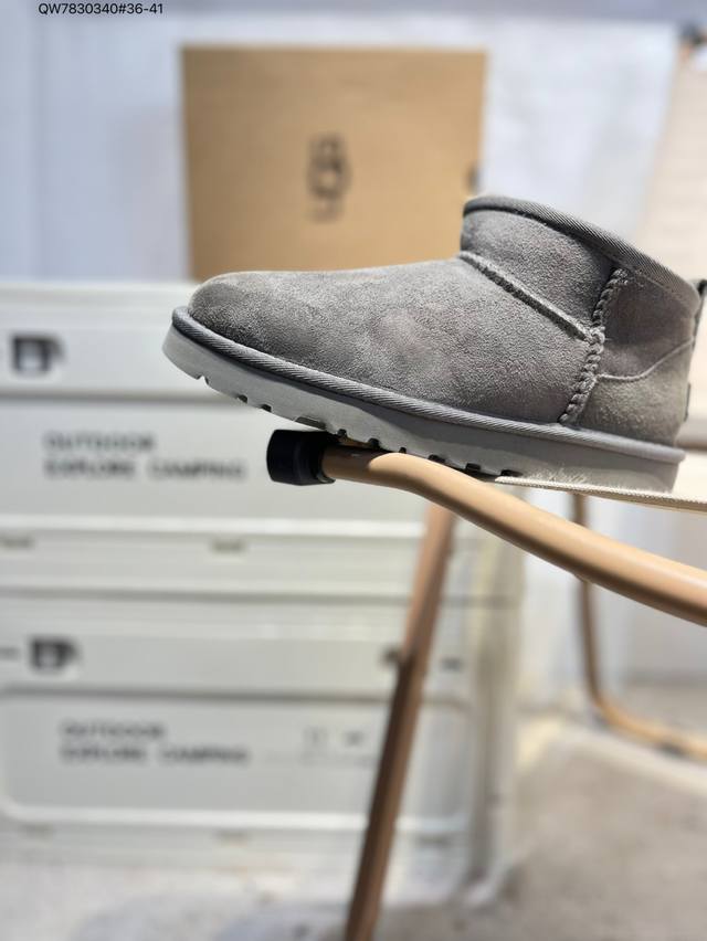 Ugg 雪地靴 防水麂绒皮革鞋面 美国轻奢品牌Ugg W Neuel尼瓦尔系列秋冬新款防污系列休闲保暖毛毛舒适便鞋女雪地靴 Qw7830340#36-41
