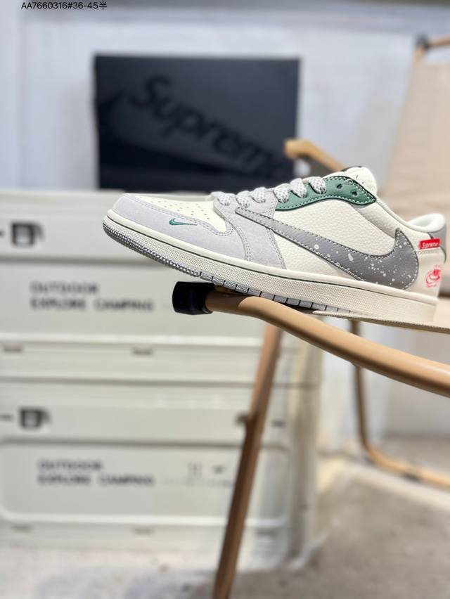 公司级头层皮乔丹Air Jordan 1 Low Aj1低帮系列篮球鞋 官方同步配色 原装级产物 #拒绝公底 立体鞋型 细节完美 高清洁度Hs8068 Aa76