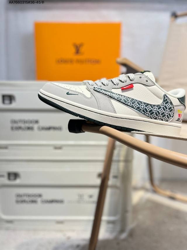 公司级头层皮Lv X 乔丹Air Jordan 1 Low Aj1低帮系列篮球鞋 官方同步配色 原装级产物 #拒绝公底 立体鞋型 细节完美 高清洁度Hs8068