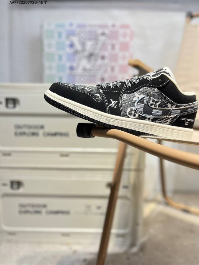 公司级头层皮Lv X 乔丹Air Jordan 1 Low Aj1低帮系列篮球鞋 官方同步配色 原装级产物 #拒绝公底 立体鞋型 细节完美 高清洁度Lr2025