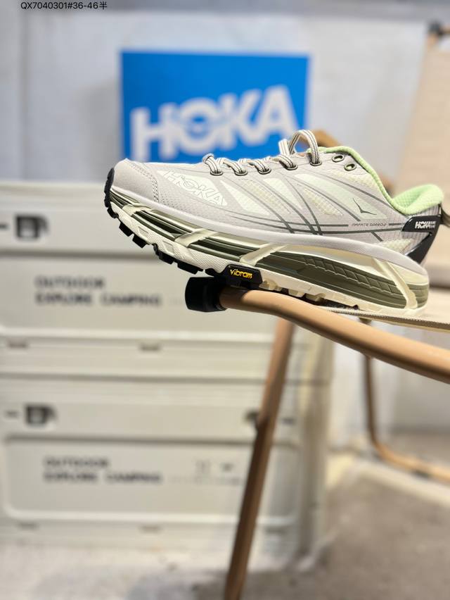 Hoka One One Mafate Speed 2 Low 轻量低帮户外越野跑鞋 户外山脉越野轻量运动跑鞋 鞋面用轻的无缝架构 鞋带用了弹性不易松脱的扁宽弹