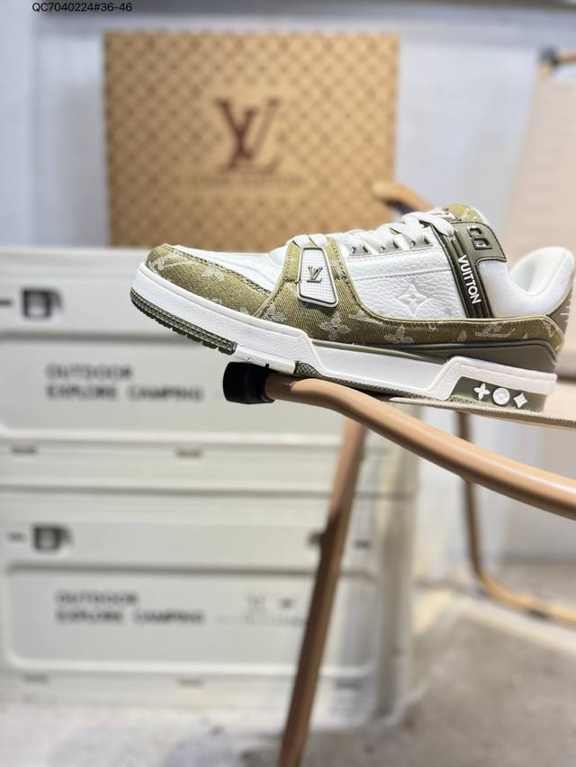 路易威登 Louis Vuitton Lv路易威登板鞋 新款 Lv Trainer最新配色运动鞋 L家 篮球鞋风格运动鞋 该鞋由艺术总监 Virgil Ablo