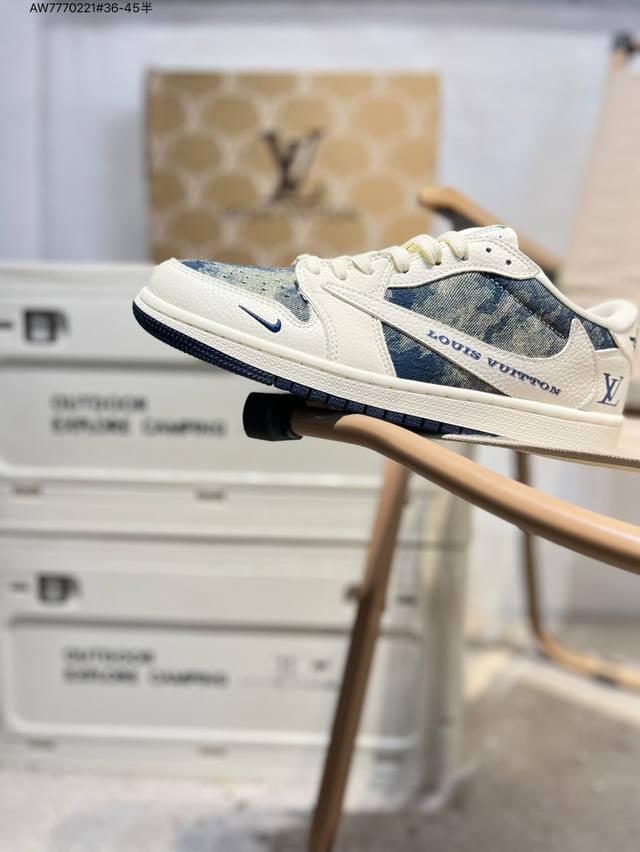 公司级头层皮Lv X 乔丹Air Jordan 1 Low Aj1低帮系列篮球鞋 官方同步配色 原装级产物 #拒绝公底 立体鞋型 细节完美 高清洁度Ld2028