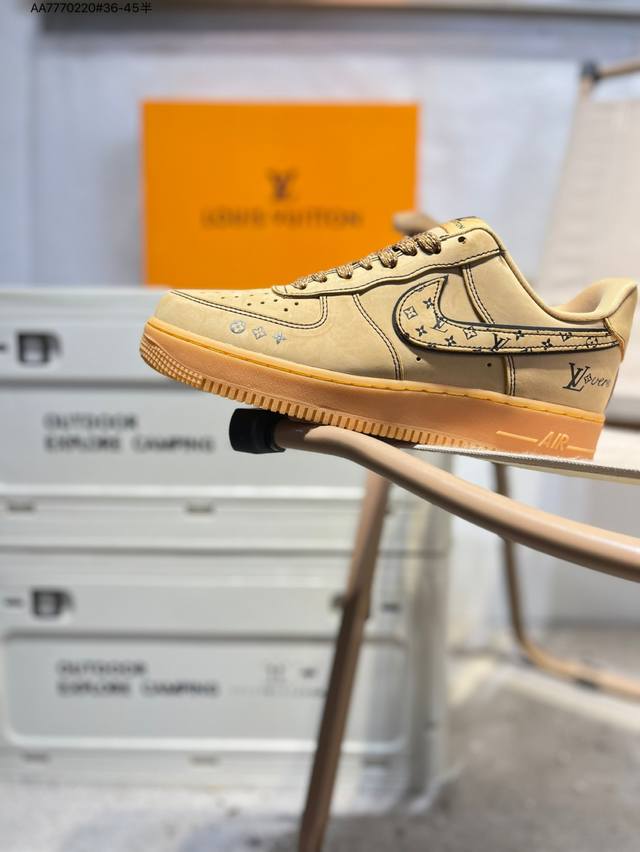 Lv X Nk Air Force 1'07 Low 空军一号低帮休闲板鞋 #定制皮料 原楦原纸板 纯正空军版型 高清洁度 内置全掌气垫Dk0188 Aa777