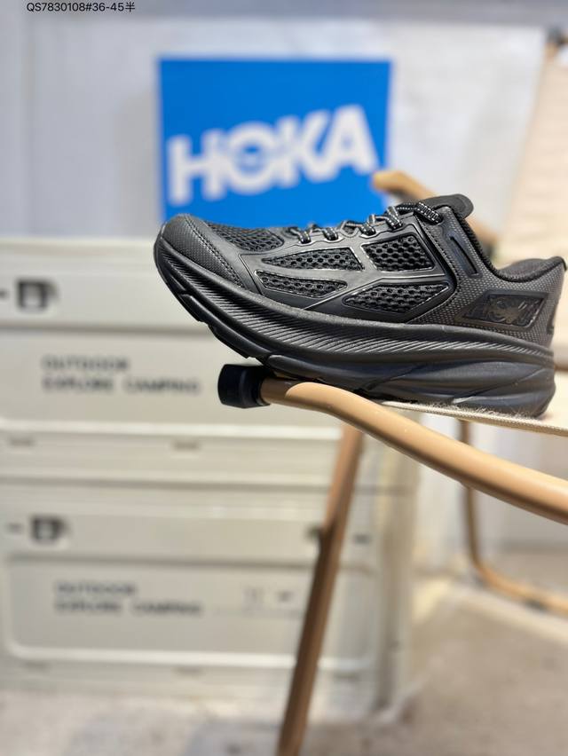 Hoka M Clifton One9 轻量低帮户外越野跑鞋 户外山脉越野轻量运动跑鞋 鞋面用轻的无缝架构 鞋带用了弹性不易松脱的扁宽弹性鞋带 轻薄的Tpu贴在