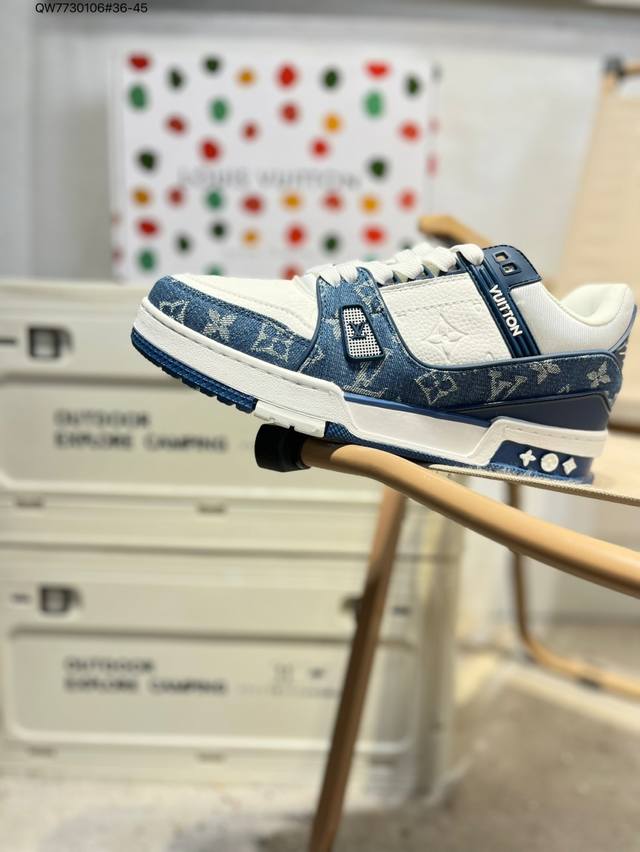 路易威登 Louis Vuitton Lv路易威登板鞋 新款 Lv Trainer最新配色运动鞋 L家 篮球鞋风格运动鞋 该鞋由艺术总监 Virgil Ablo