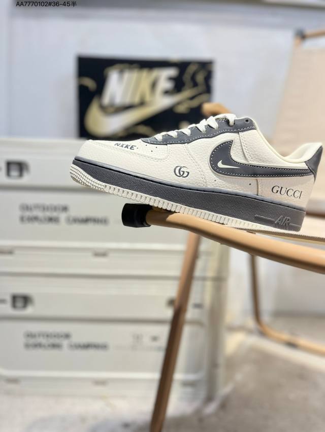古驰 X Nk Air Force 1'07 Low 空军一号低帮休闲板鞋 #定制皮料 原楦原纸板 纯正空军版型 高清洁度 内置全掌气垫Kj1688 Aa777