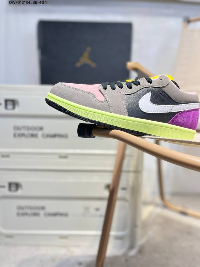 公司级头层皮乔丹Air Jordan 1 Low Aj1低帮系列篮球鞋 官方同步配色 原装级产物 #拒绝公底 立体鞋型 细节完美 高清洁度Hq2010 Qw70
