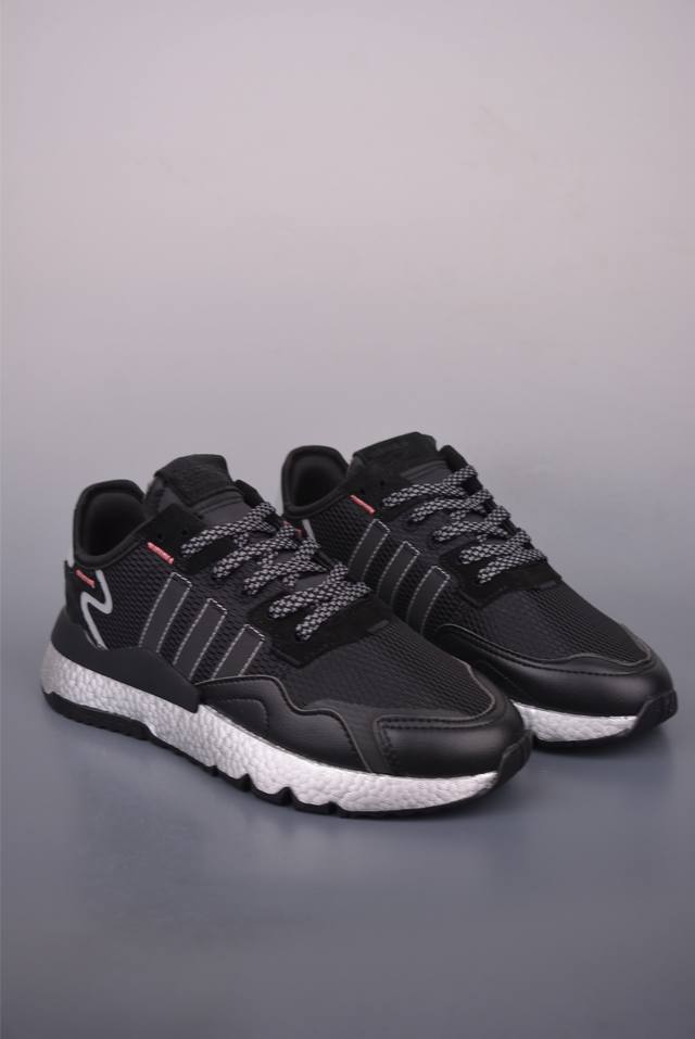 Ad Nite Jogger Boost 全新升级 三叶草 联名夜行者 充正首选 复古跑鞋原厂材料 原厂大底 私家独模 网布搭配麂皮拼接打造鞋面 极具复古风格鞋