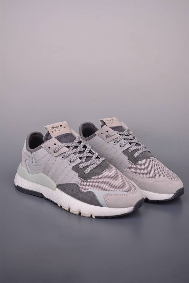 Ad Nite Jogger Boost 全新升级 三叶草 联名夜行者 充正首选 复古跑鞋原厂材料 原厂大底 私家独模 网布搭配麂皮拼接打造鞋面 极具复古风格鞋