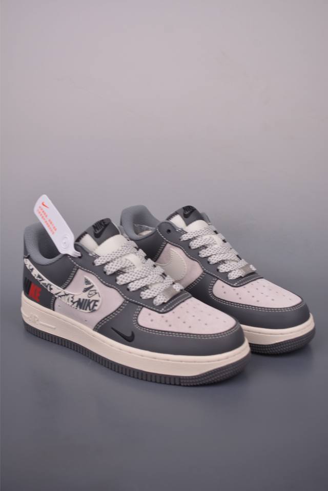 Nike Air Force 1 Low 灰黑 原楦头原纸板 打造纯正空军版型 专注外贸渠道 全掌内置蜂窝气垫 原盒配件 原厂中底钢印、拉帮完美 官方货号: H