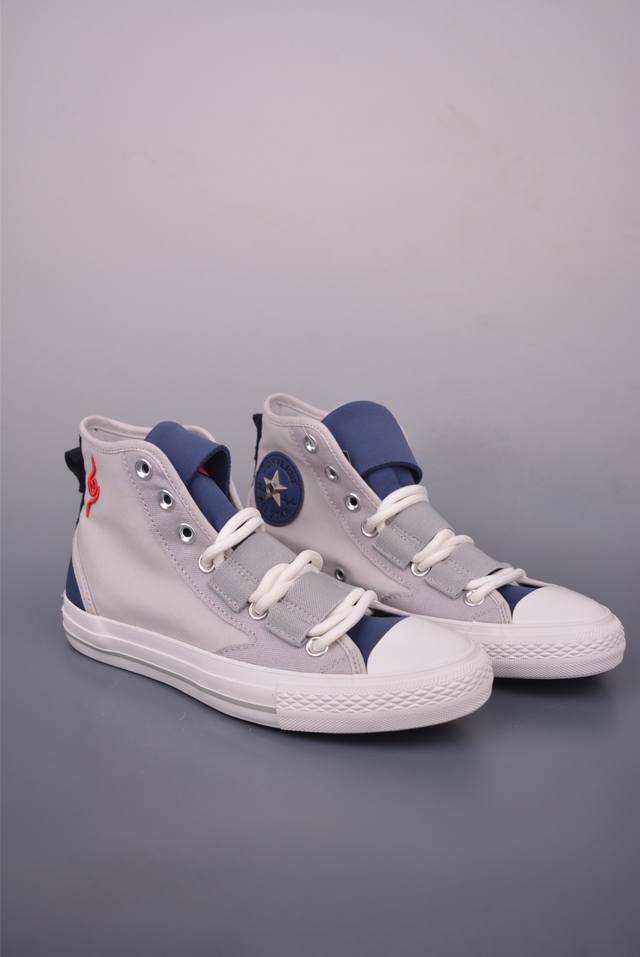 火影忍者 X Converse Chuck Taylor All Star 匡威联名 舒适休闲高帮帆布鞋 鸣人 配色采用标志性的橙色，鞋身印有其腹部的八卦封印图