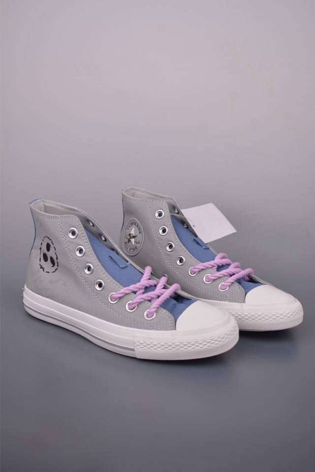 火影忍者 X Converse Chuck Taylor All Star 匡威联名 舒适休闲高帮帆布鞋 鸣人 配色采用标志性的橙色，鞋身印有其腹部的八卦封印图