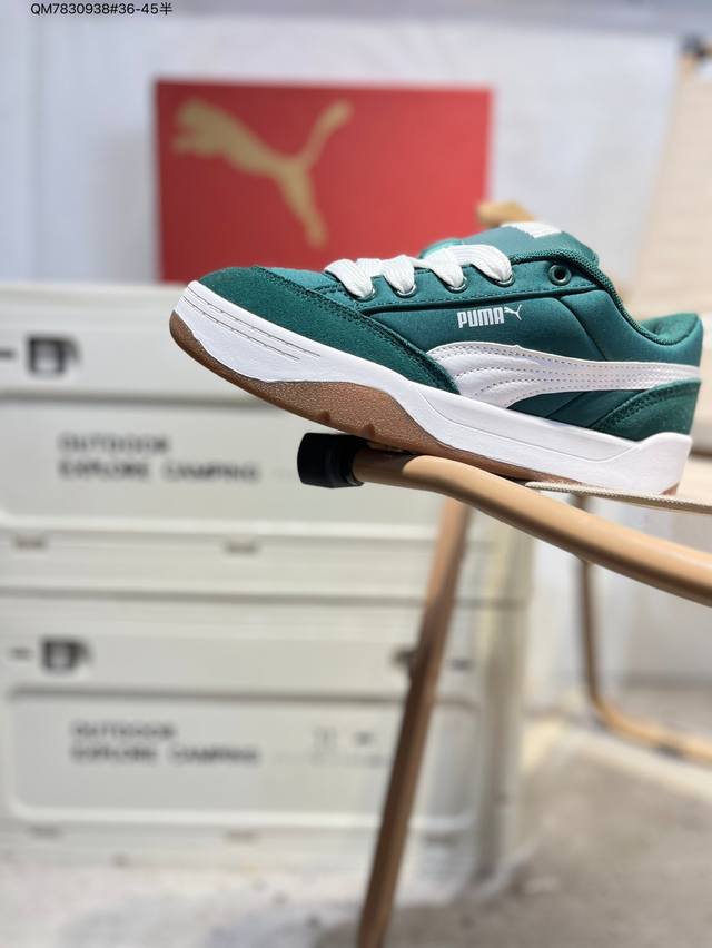 puma park Lifestyle 彪马防滑耐磨低帮德训板鞋 孔眼底座和脚趾凸起由猪八革材料制成 支持侧踏时的踏步工作 即使在健身房等使用环境中也能确保透气