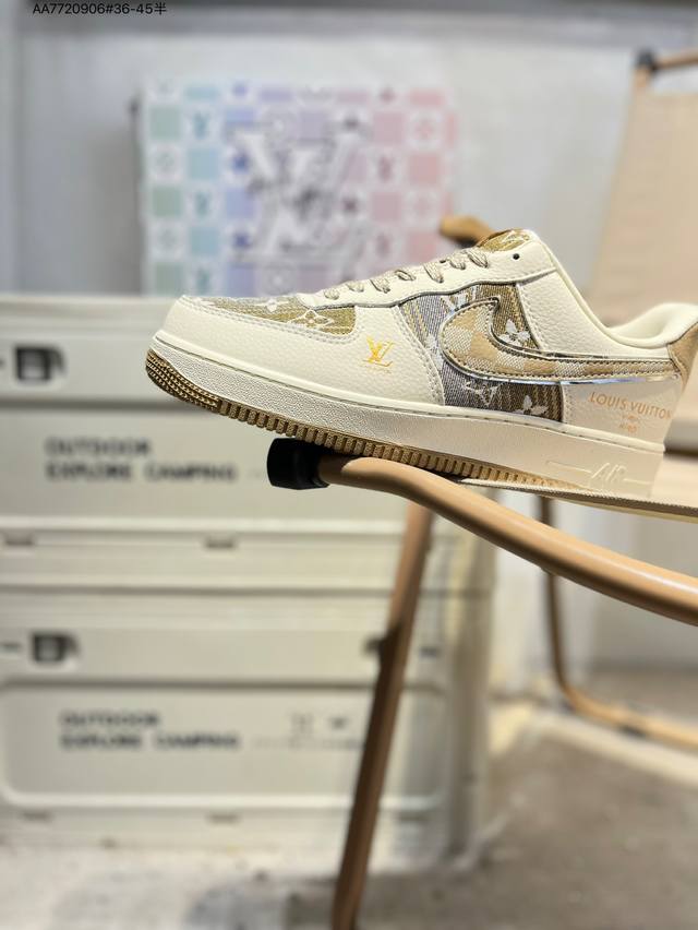 纯原头层版本# Lv X Nk Air Force 1'07 Low 空军一号低帮休闲板鞋 #定制皮料 原楦原纸板 纯正空军版型 高清洁度 内置全掌气垫Xl19