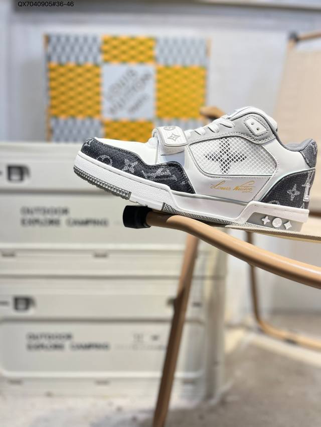 路易威登 Louis Vuitton Lv路易威登板鞋 新款 Lv Trainer最新配色运动鞋 L家 篮球鞋风格运动鞋 该鞋由艺术总监 Virgil Ablo