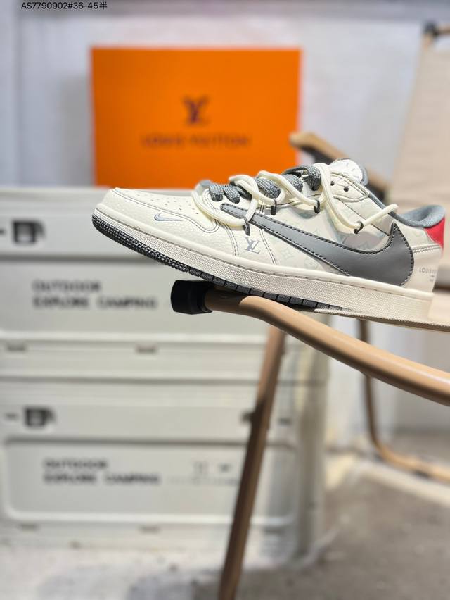 公司级头层皮Lv X 乔丹Air Jordan 1 Low Aj1低帮系列篮球鞋 官方同步配色 原装级产物 #拒绝公底 立体鞋型 细节完美 高清洁度Ht5088