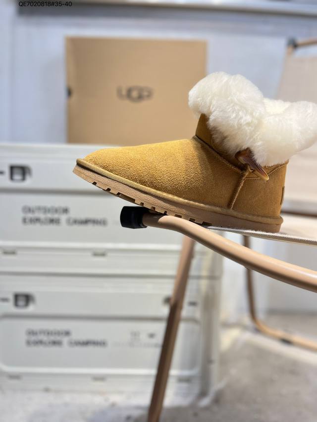Ugg 雪地靴 防水麂绒皮革鞋面 美国轻奢品牌Ugg W Neuel尼瓦尔系列秋冬新款防污系列休闲保暖毛毛舒适便鞋女雪地靴Qe7020818#35-40