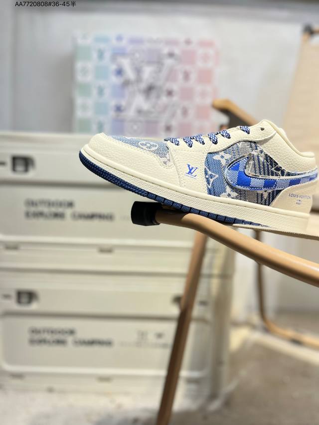 公司级头层皮Lv X 乔丹Air Jordan 1 Low Aj1低帮系列篮球鞋 官方同步配色 原装级产物 #拒绝公底 立体鞋型 细节完美 高清洁度Qg1988