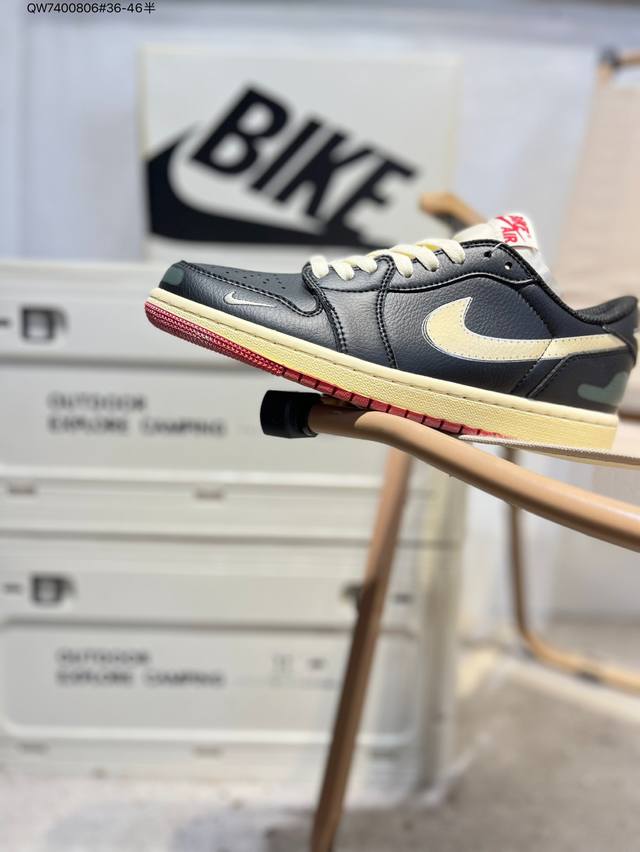 公司级头层皮乔丹Air Jordan 1 Low Aj1低帮系列篮球鞋 官方同步配色 原装级产物 #拒绝公底 立体鞋型 细节完美 高清洁度Ib8958 Qw74