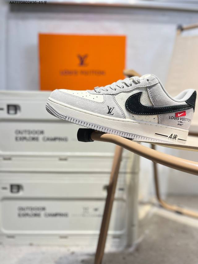 Lv X Nk Air Force 1'07 Low 空军一号低帮休闲板鞋 #定制皮料 原楦原纸板 纯正空军版型 高清洁度 内置全掌气垫Mz9588 Aa777